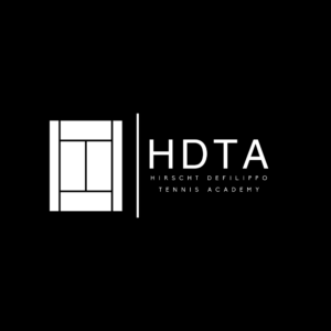A black and white logo of the hdt academy.